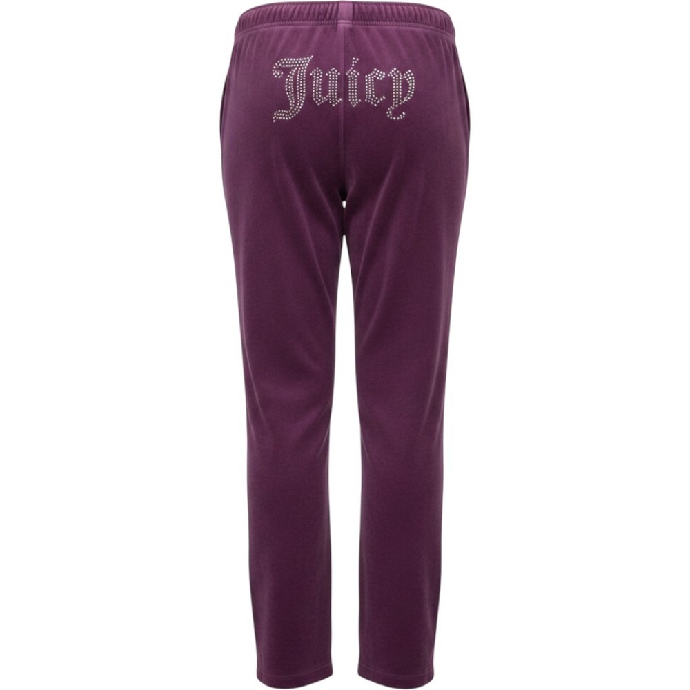 Juicy Couture Purple Velour Rhinestone Logo Track Pants Vintage Y2K Pink Tag L